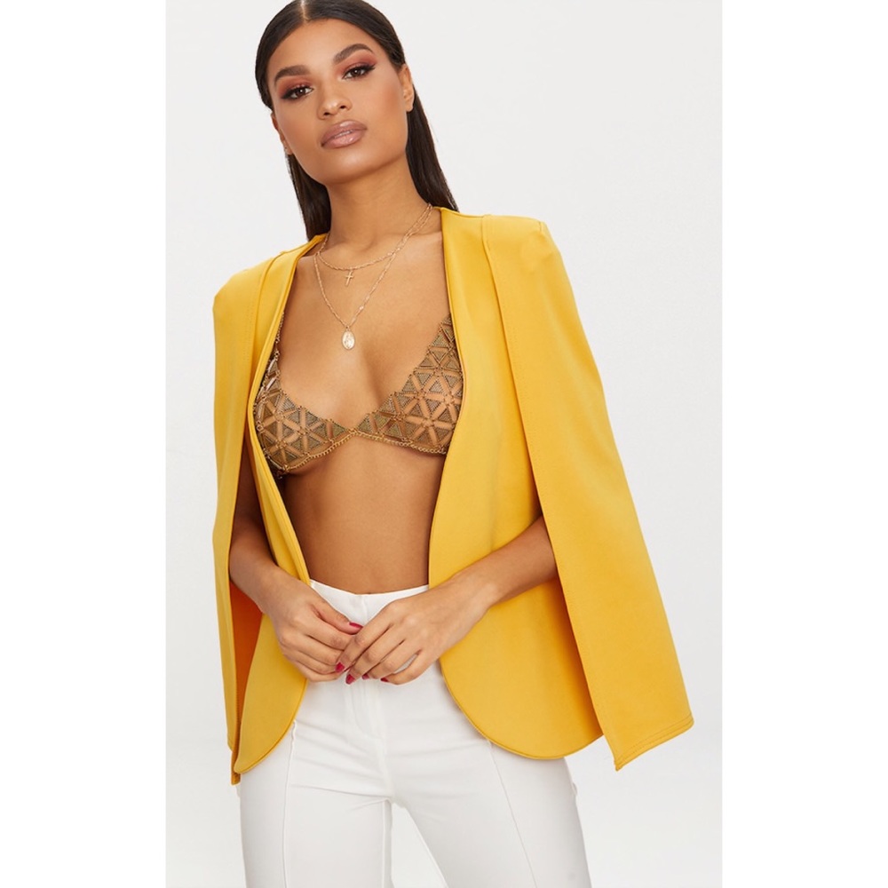 PLT YELLOW BRAND NEW OPEN CAPE BLAZER